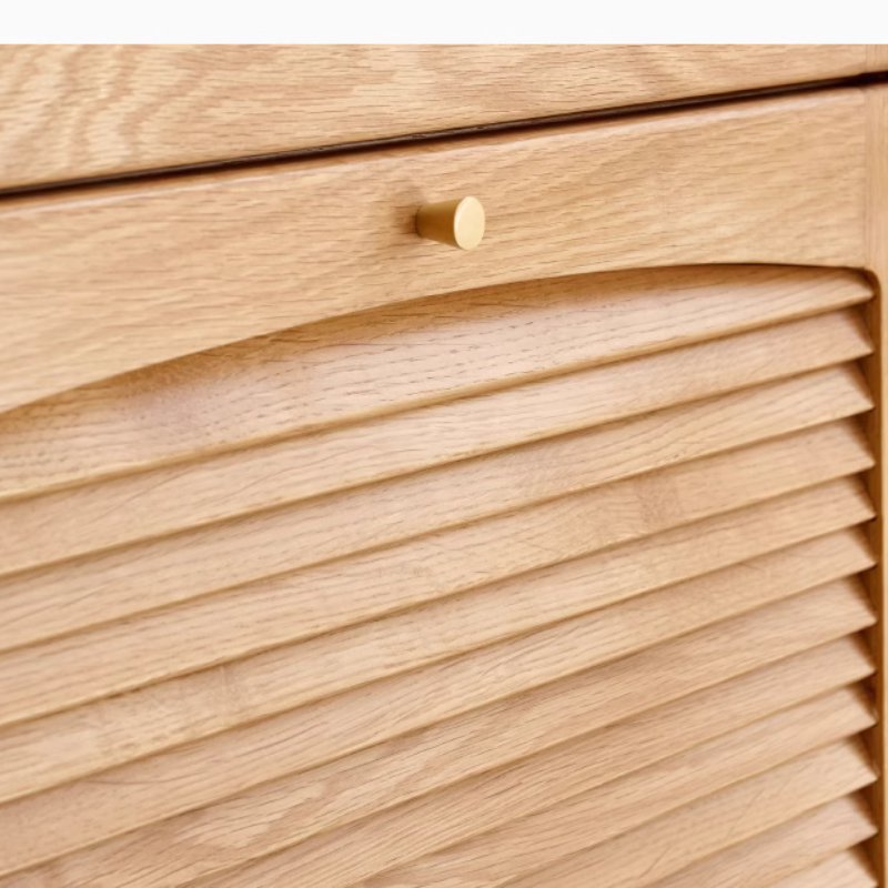 Solid Wood Shutter Door Flip Shoe Cabinet