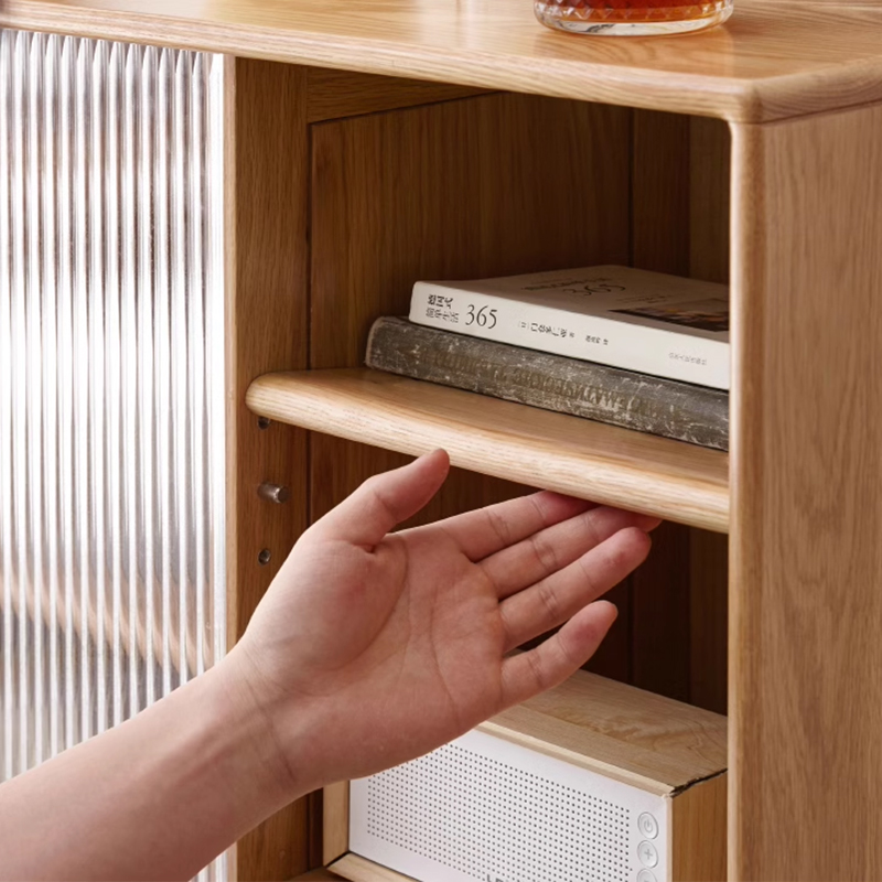 Minimalist Modern Oak Solid Wood Storage Cabinet