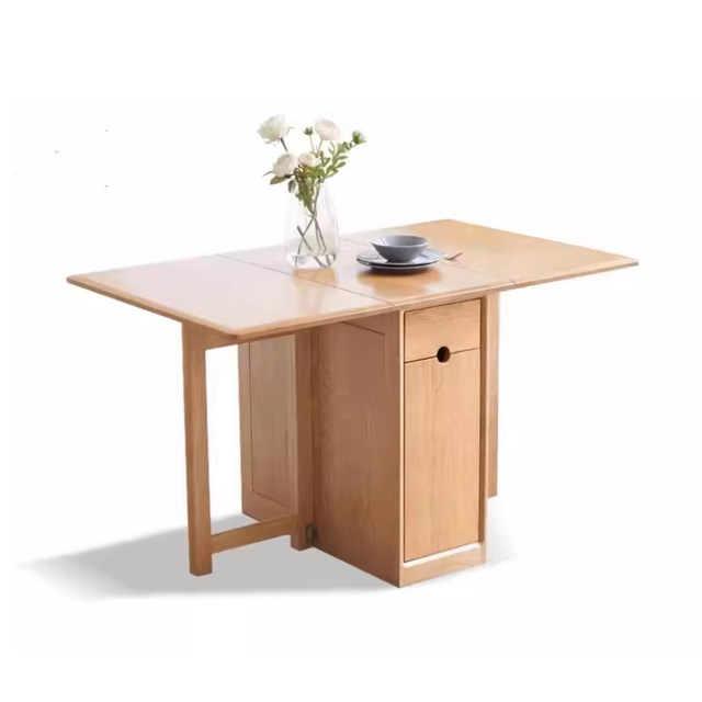 Solid Wood Retractable Dining Table
