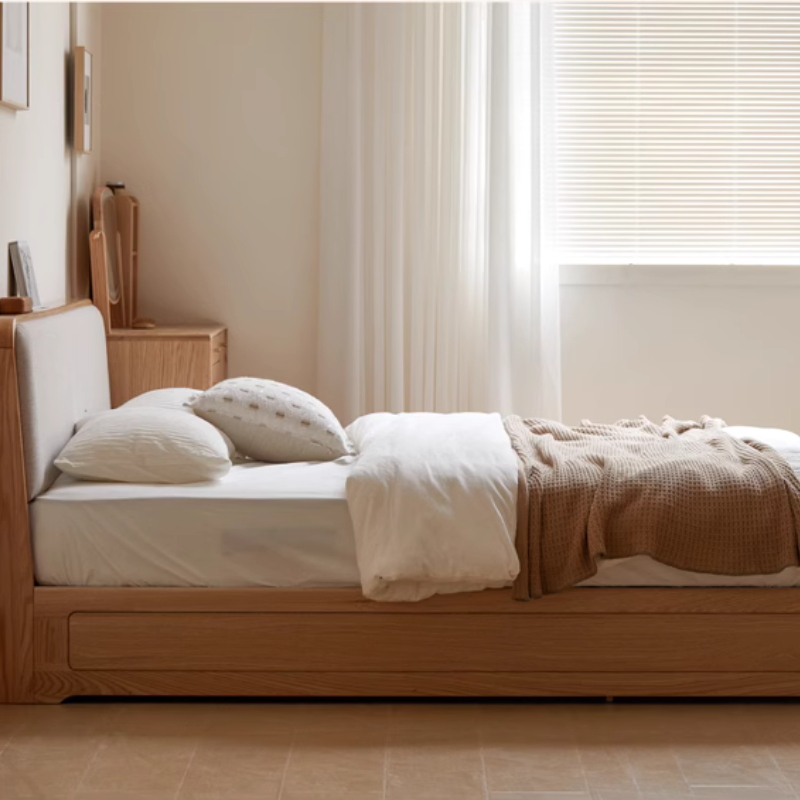 Solid Wood Soft Package Storage Bed