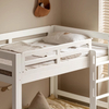 Creamy White Solid Wood Double-layer Children's Bed