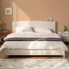 Solid Wood Bed White Cream Style Storage Bed