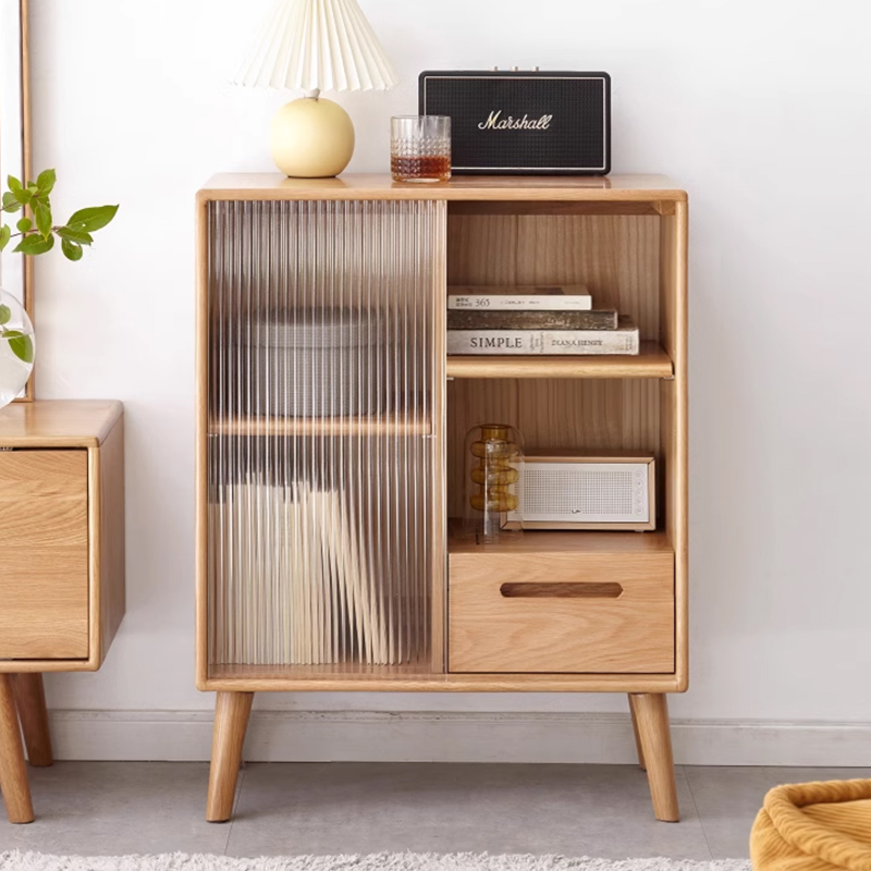 Minimalist Modern Oak Solid Wood Storage Cabinet