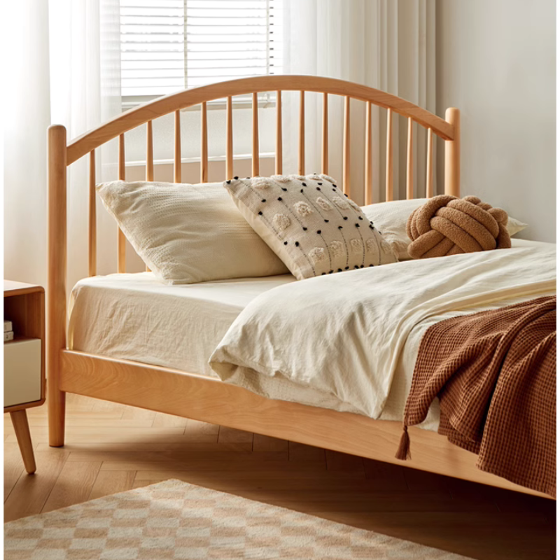 All Solid Wood Modern Minimalist Bed