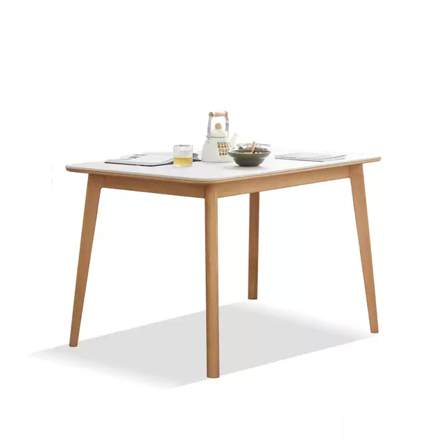 Home Use European Oak Wood Rock Board Solid Wood Dining Table