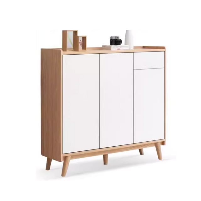Solid Wood White Ultra-thin Shoe Cabinet