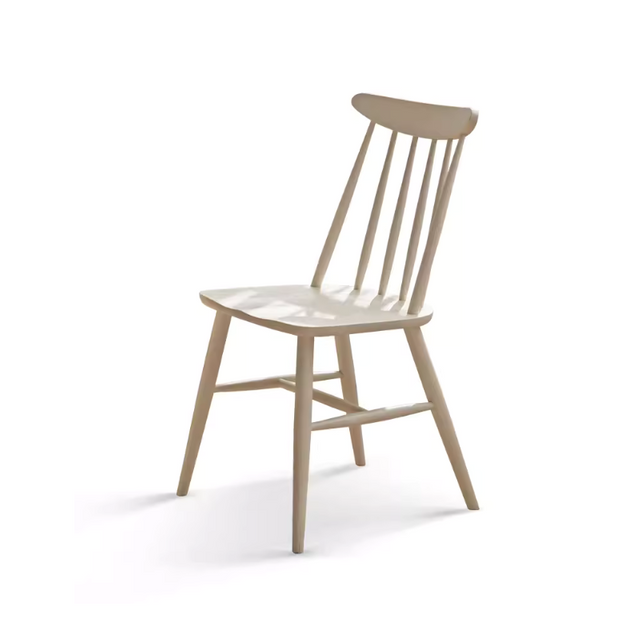 Solid Wood Cream Style White Dining Chair