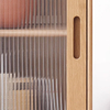 Nordic Oak Glass Door Side Cabinet