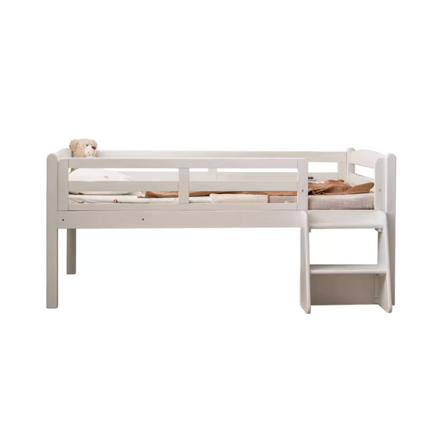 Solid Wood White Single Children's Bed