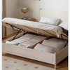 Solid Wood Bed White Cream Style Storage Bed