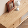 Sliding Door Solid Wood TV Cabinet