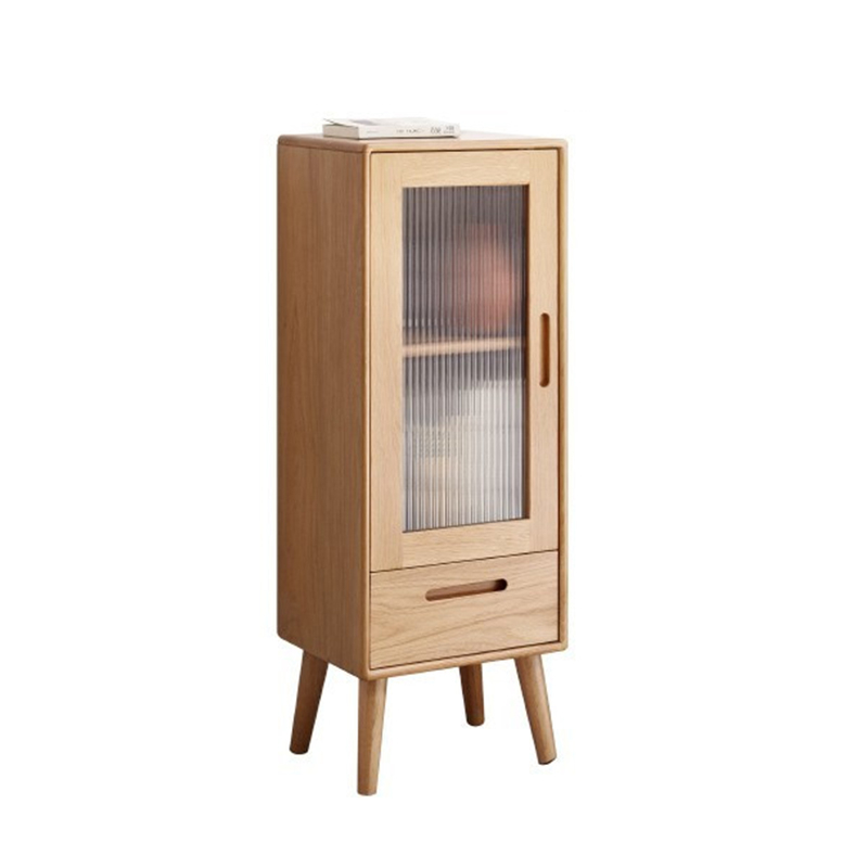 Nordic Oak Glass Door Side Cabinet