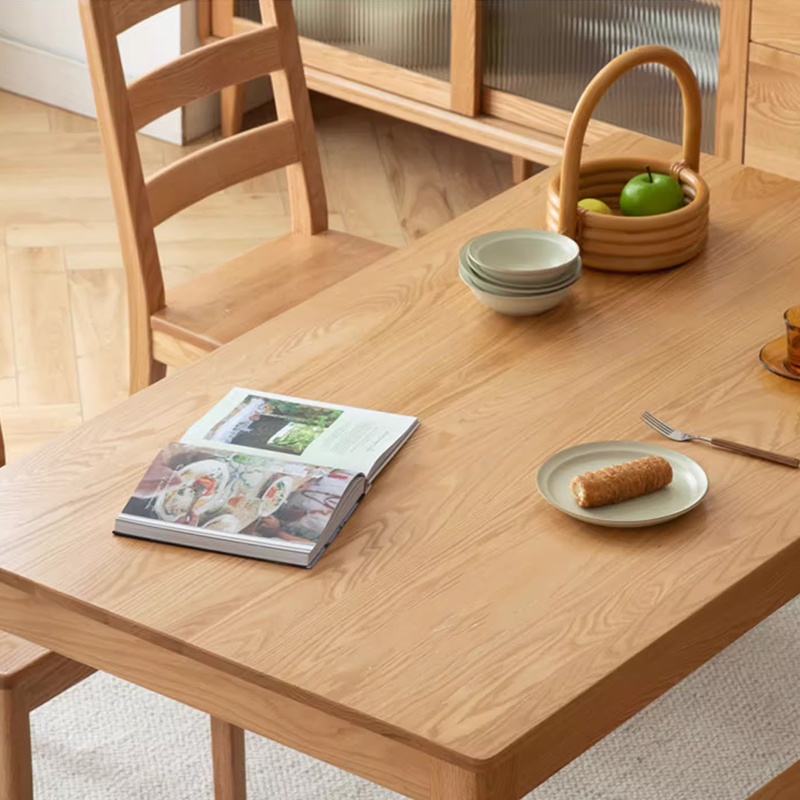 Home Use Minimalist Small Oak Dining Table