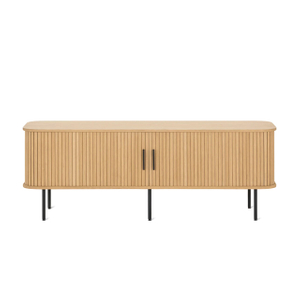 French roll-up doors blend TV cabinet
