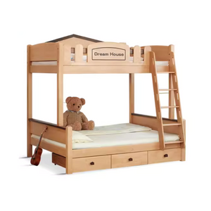 Wood Color Children's Bunk Bed