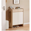Solid Wood White Entry Shoe Cabinet