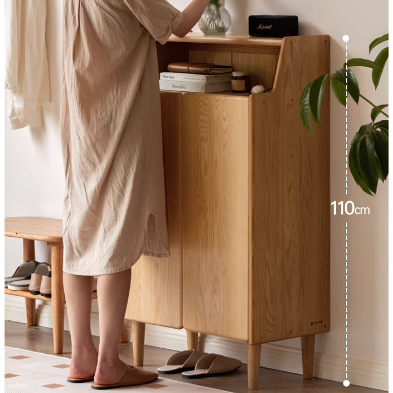 Solid Wood Integrated Shoe Cabinet
