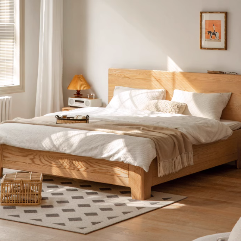 All Solid Wood Double Storage Bed