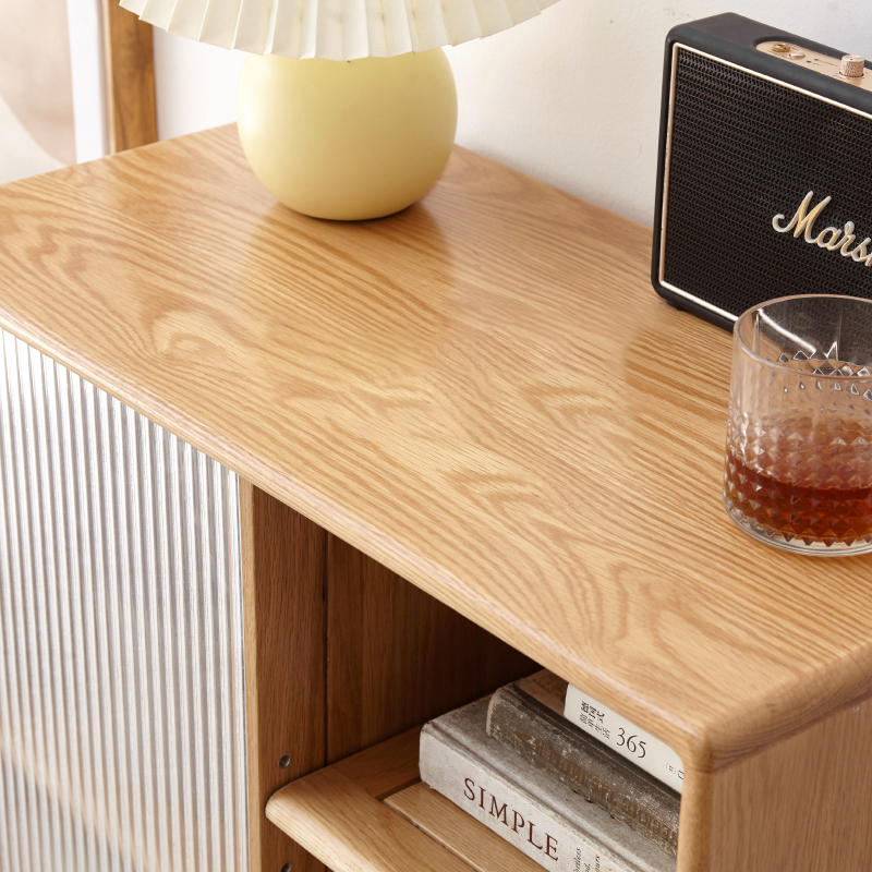 Minimalist Modern Oak Solid Wood Storage Cabinet
