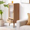 Nordic Oak Glass Door Side Cabinet