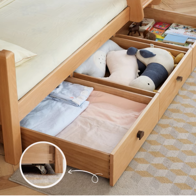 Wood Color Children's Bunk Bed