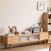Sliding Door Solid Wood TV Cabinet