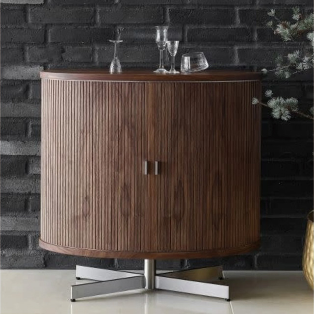 French roll-up doors blend night table
