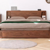Solid Wood Black Walnut Double Bed Storage Bed