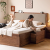 Black Walnut Drawer Storage Bed