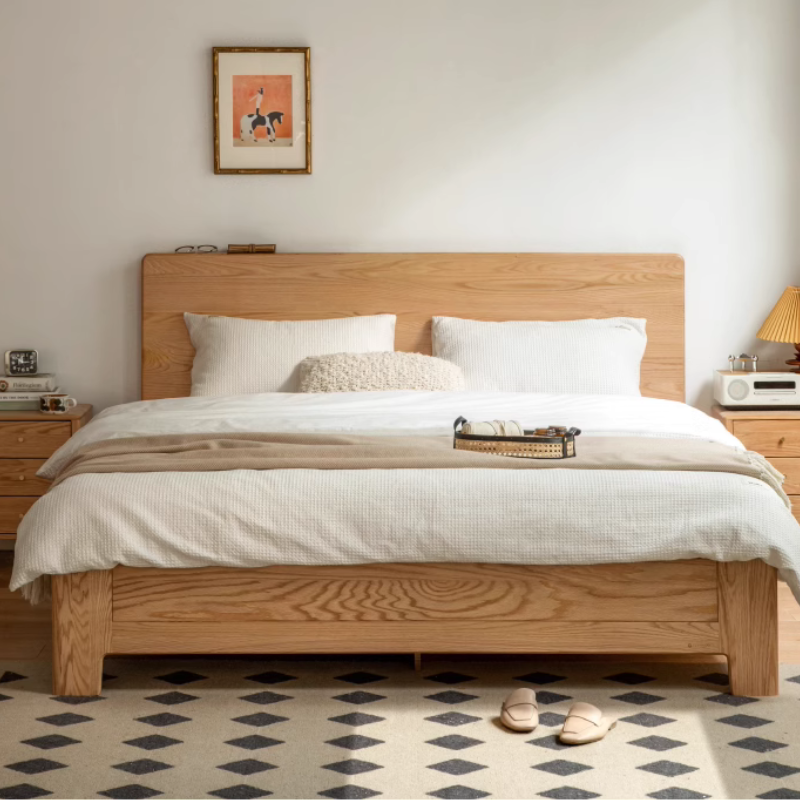 All Solid Wood Double Storage Bed