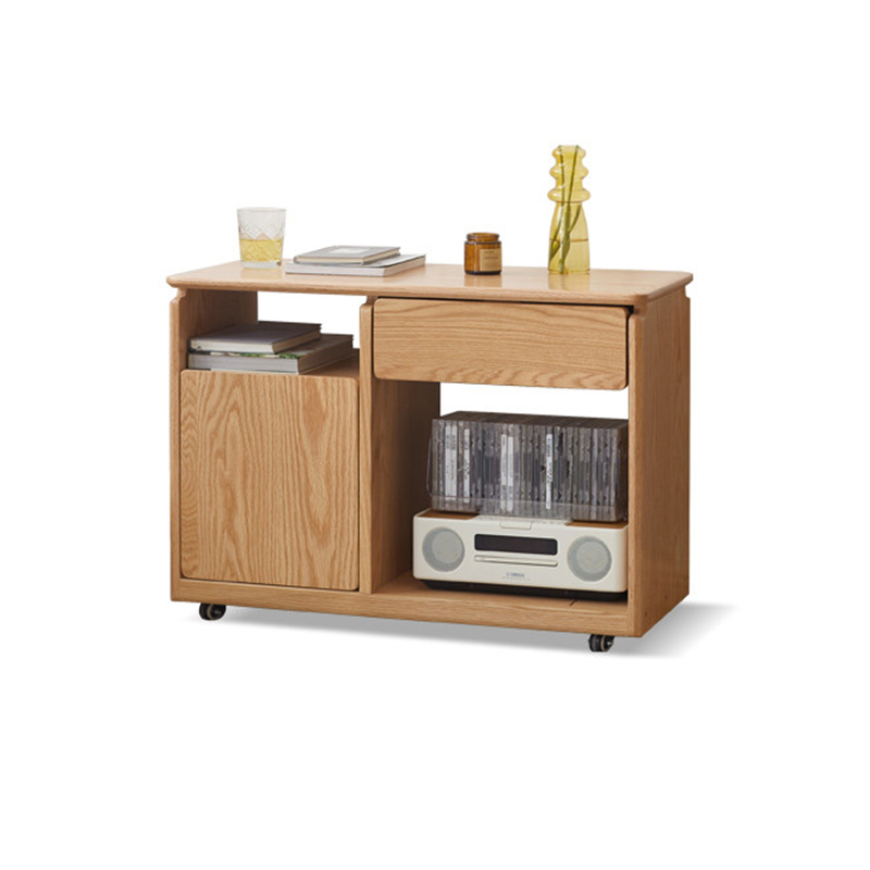 Solid Wood Mobile Storage Low Side Cabinet