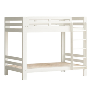 Creamy White Solid Wood Double-layer Children's Bed