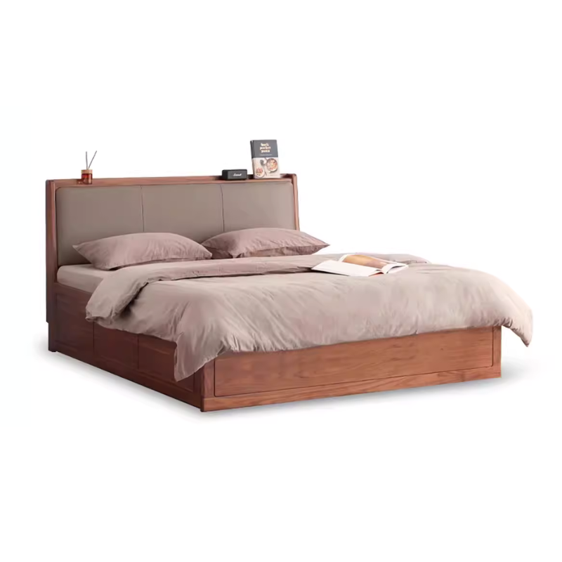 Black Walnut Drawer Storage Bed