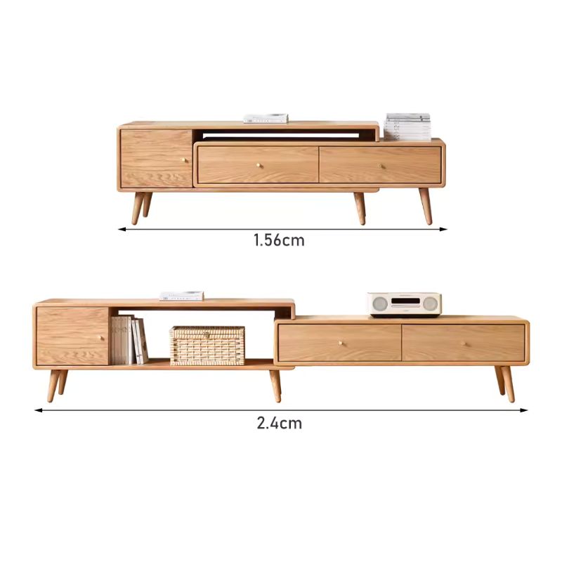 Solid Wood Retractable TV Cabinet