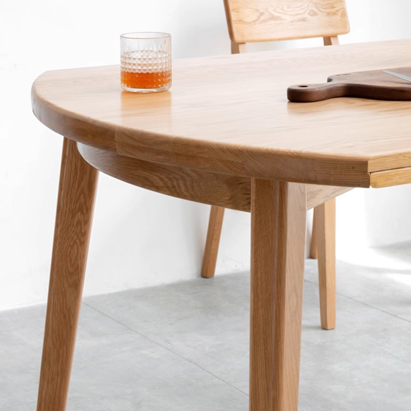 Nordic Modern Minimalist Small Oak Folding Round Dining Table