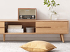 Modern Minimalist Small Apartment Oak Solid Wood Storage TV Cabinet