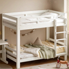 Creamy White Solid Wood Double-layer Children's Bed