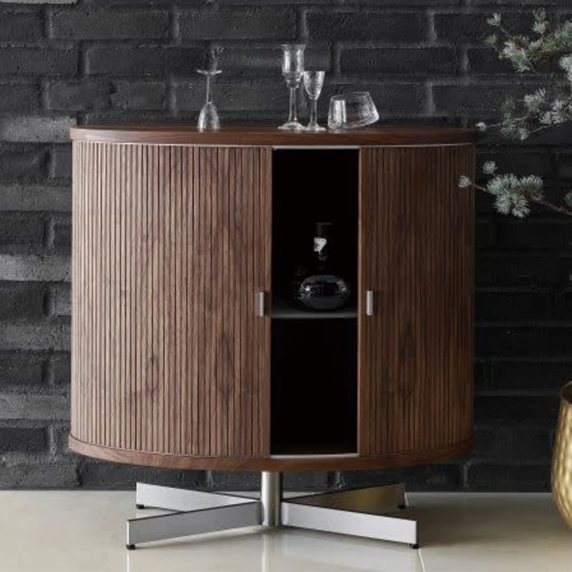French roll-up doors blend night table