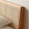 Oak rattan double storage bed