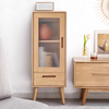 Nordic Oak Glass Door Side Cabinet