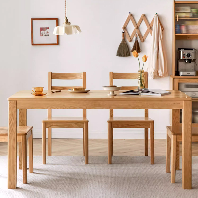 Home Use Minimalist Small Oak Dining Table