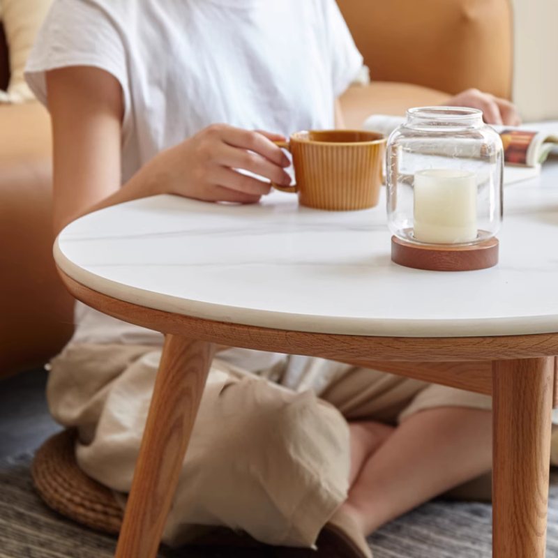 Solid Wood Oval Coffee Table