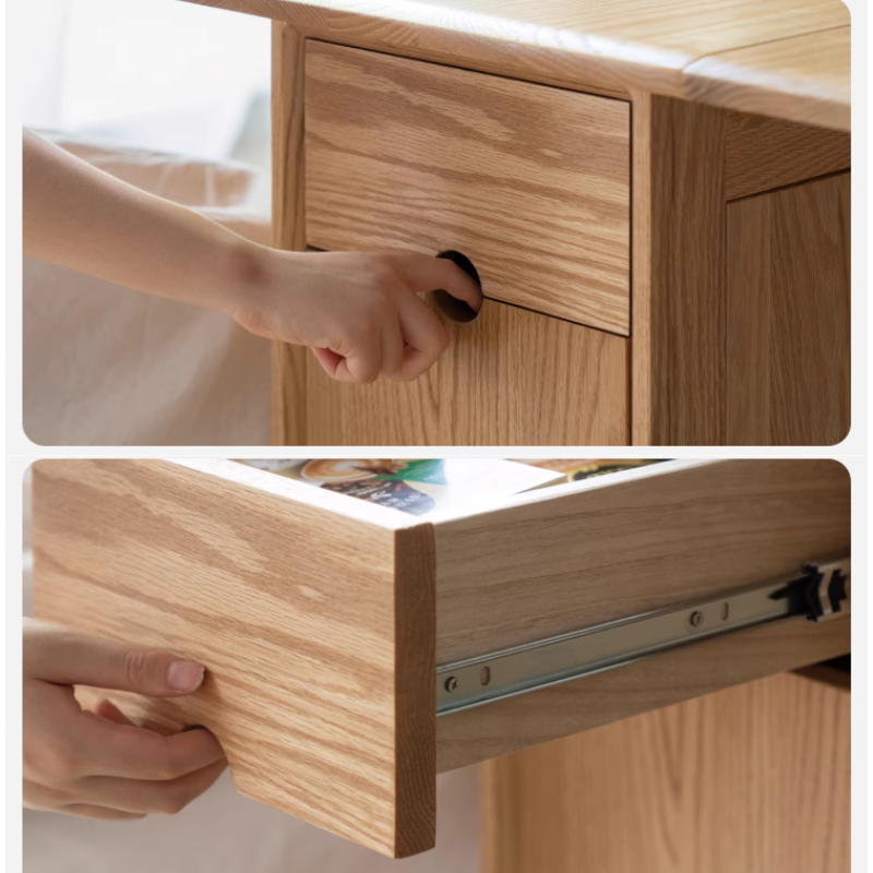 Solid Wood Retractable Dining Table