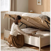 Solid Wood Bed White Cream Style Storage Bed