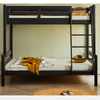 Full Solid Wood Black Detachable Double-layer Children's Bed