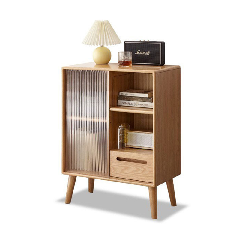 Minimalist Modern Oak Solid Wood Storage Cabinet