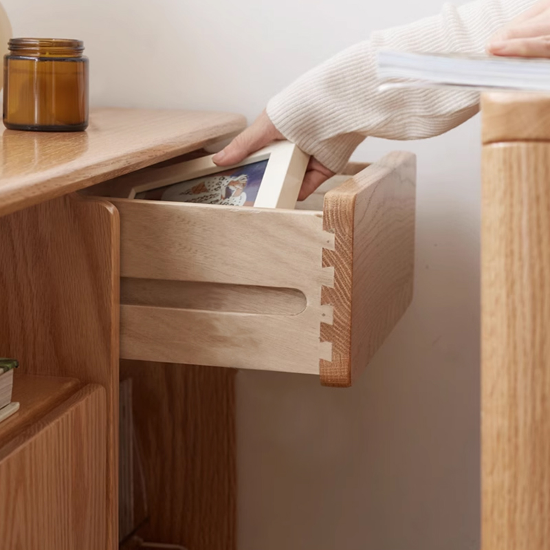 Solid Wood Mobile Storage Low Side Cabinet