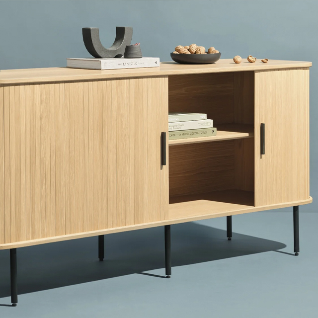 French roll-up doors blend cupboard