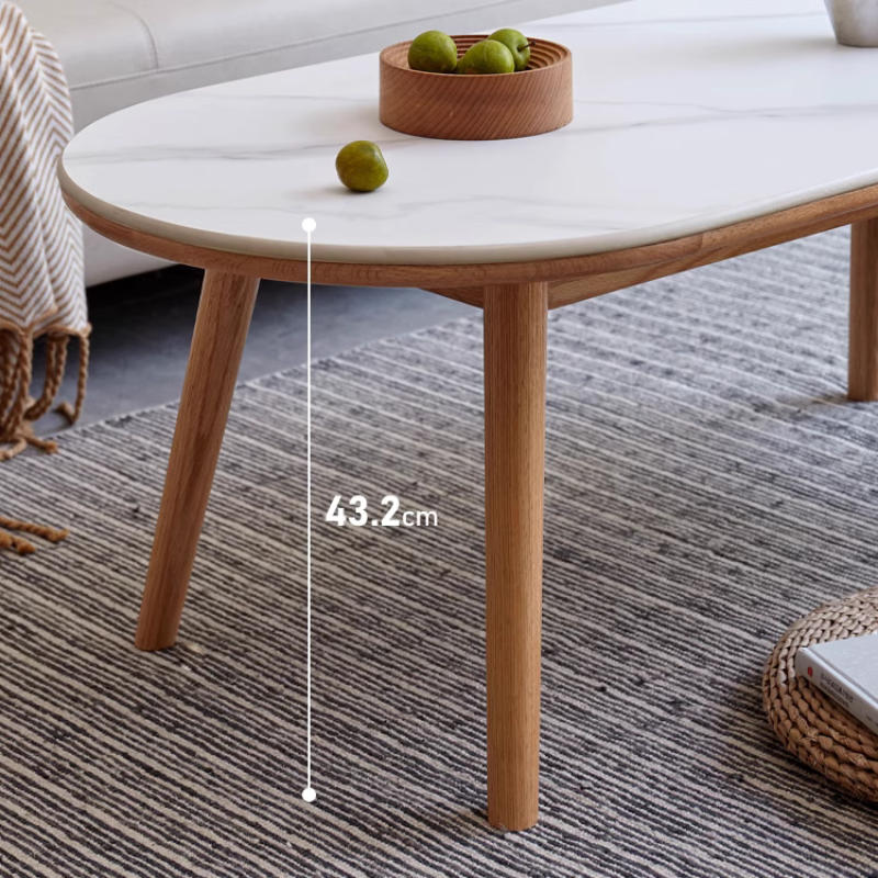 Solid Wood Oval Coffee Table