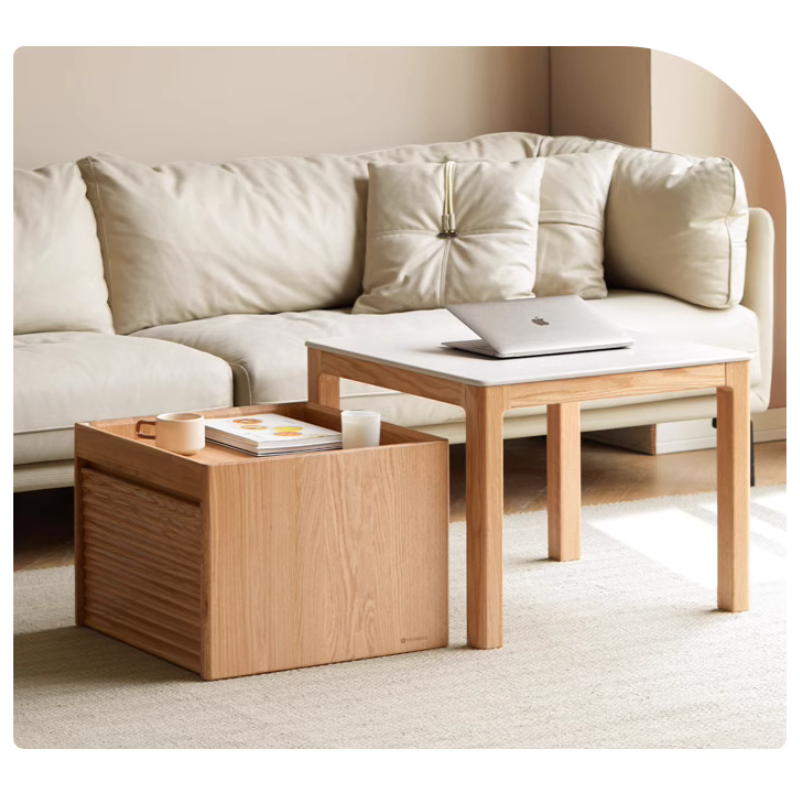 Solid wood movable combination slate coffee table